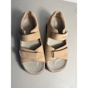 Propet Womens Tan Leather Comfort Sandals Adjustable Straps Open Toe shoes Sz 8